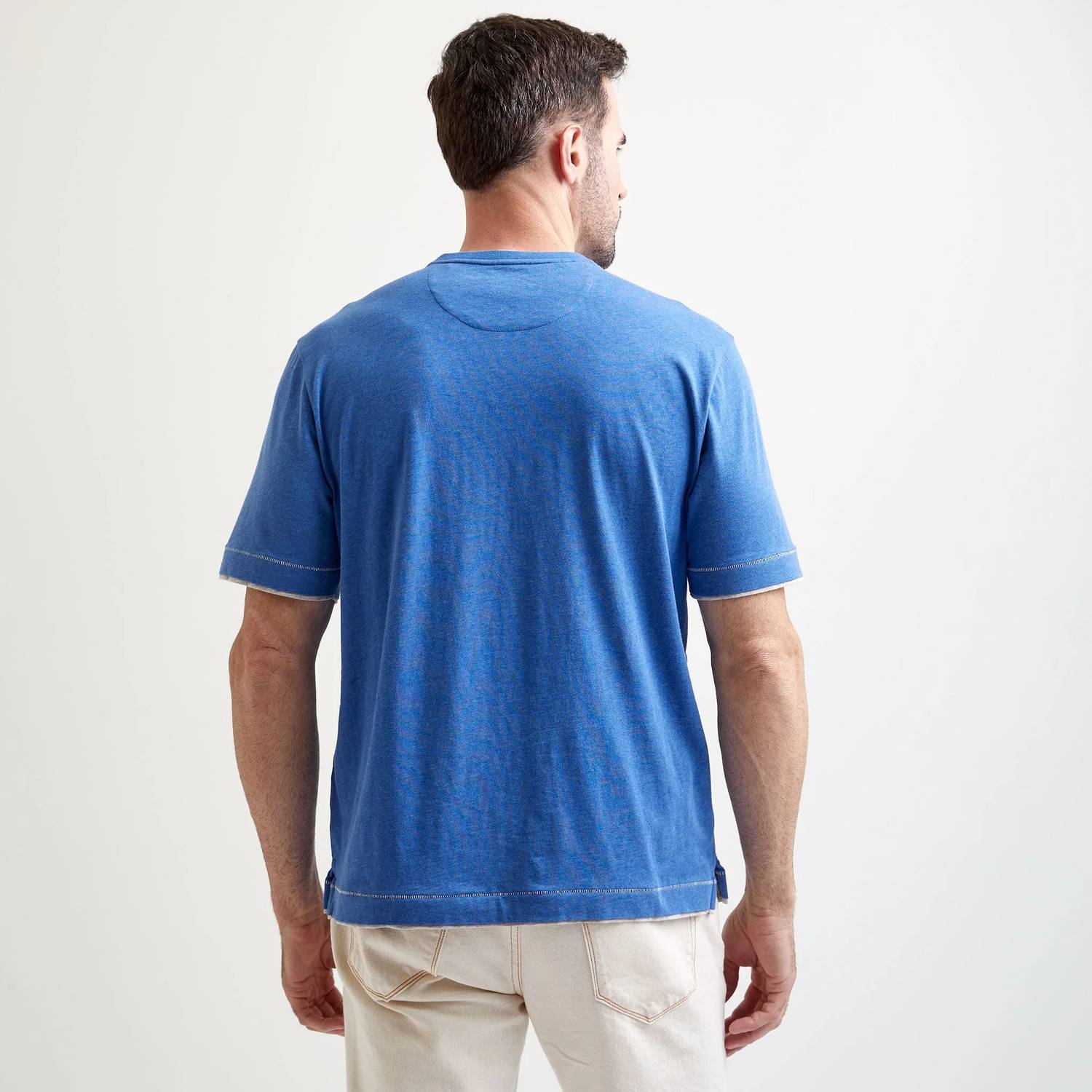 Left Coast Tee - County Line Layered Effect High V-neck Tee Shirt