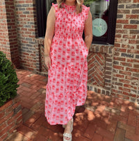 Tcec - Floral Smocked Midi Dress