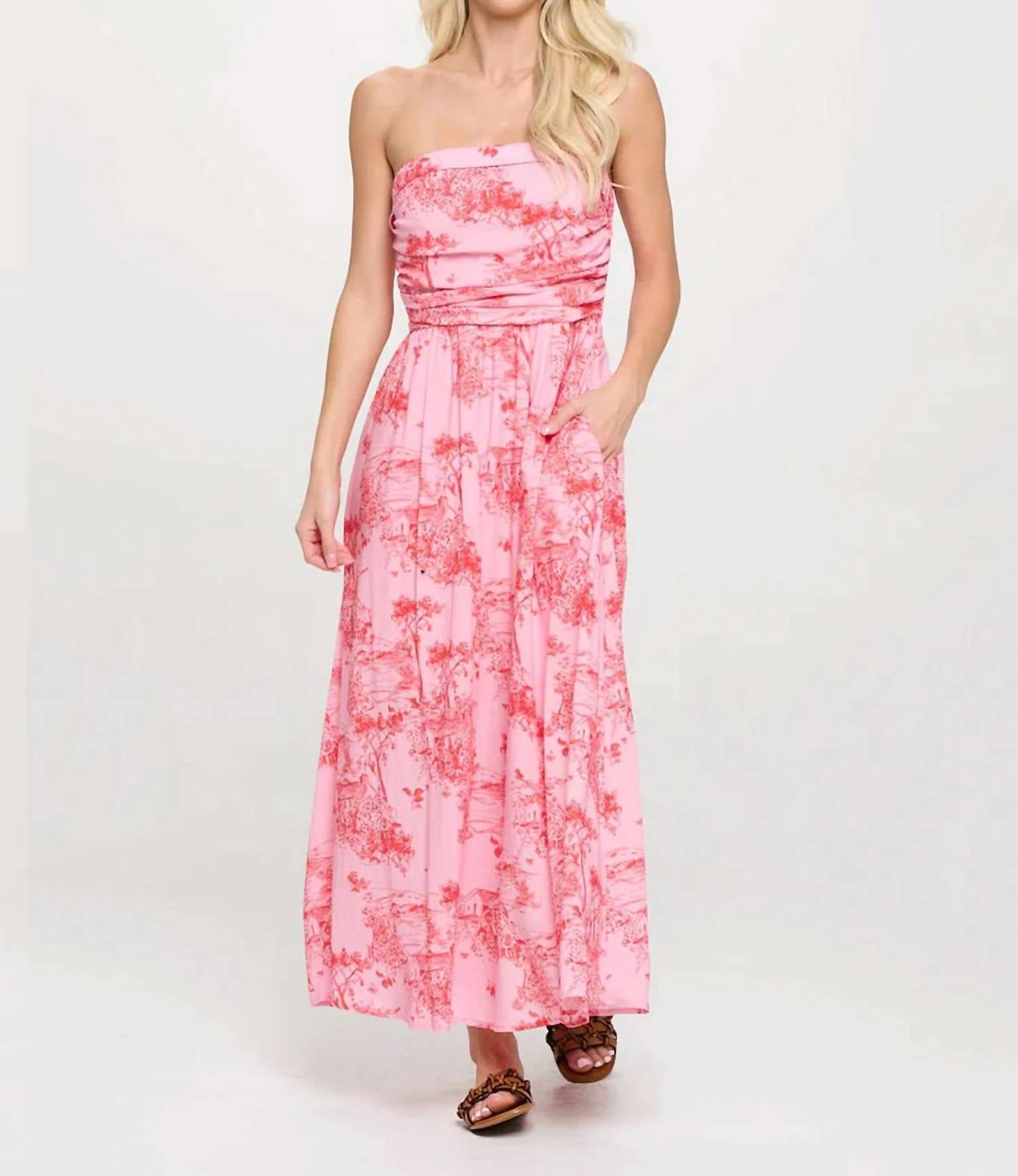 Meet Me In Santorini - Sleeveless Tube Maxi Dress