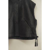 Hyfve - Women's Cozy Sherpa Vest Jacket with Tie-Up Side Details
