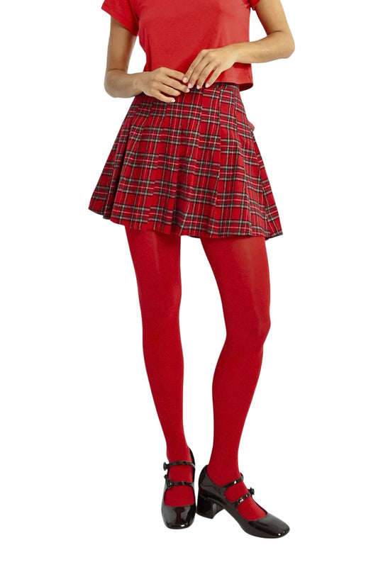 Lili Sidonio - Yuletide Pleated Checked Mini Skirt