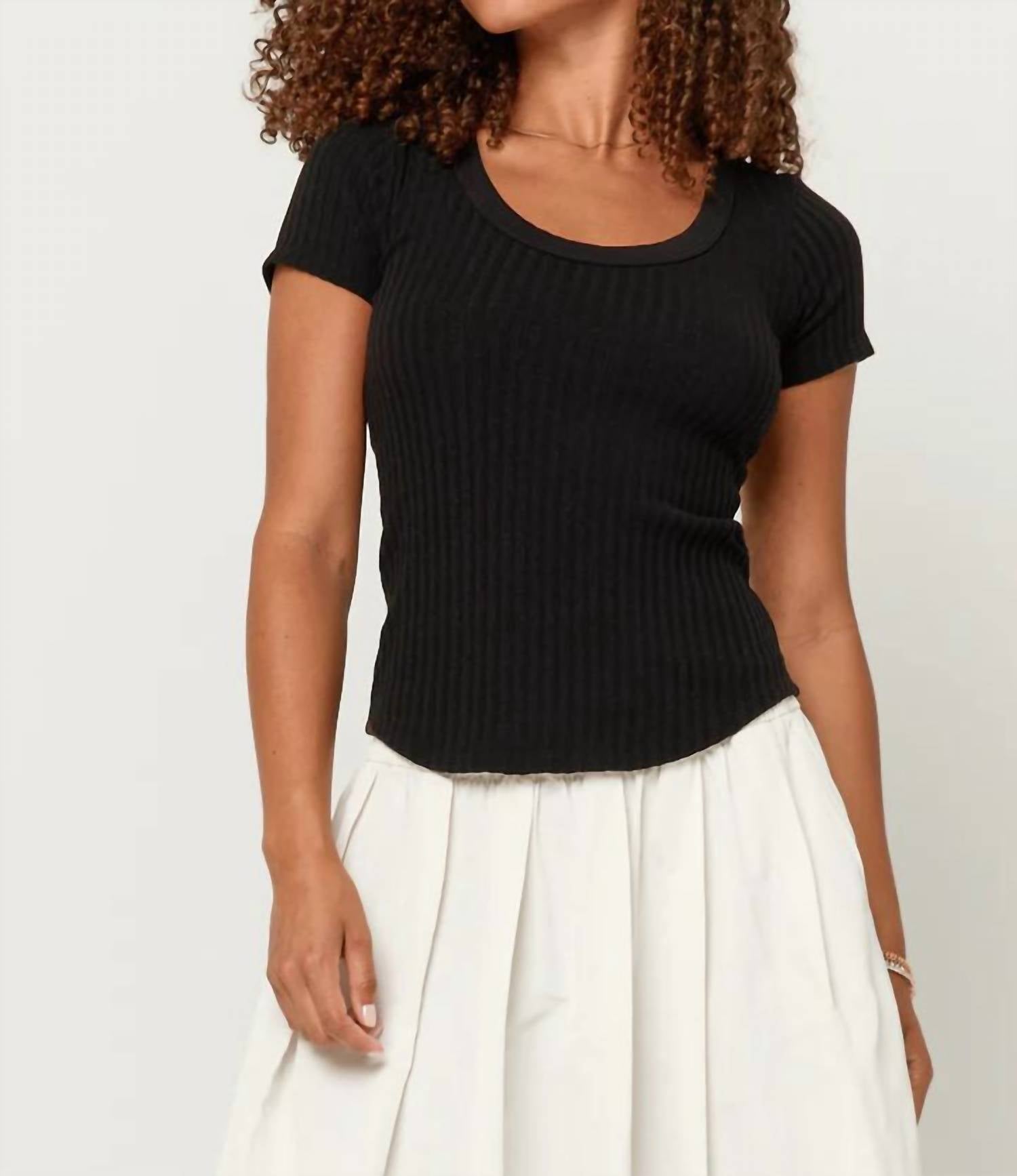 Project Social T - JULIE SCOOP NECK SWEATER RIB TEE