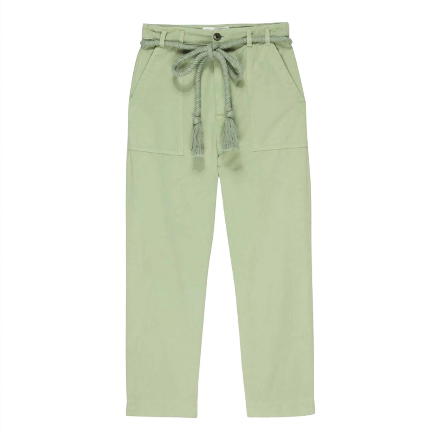 THE GREAT. Women's The Voyager Pant in washed sweetgrass - women's pants - alternate view