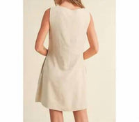 Miou Muse - Linen Square Neck Mini Dress