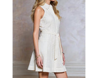 Current Air - Eyelet Embroidery Sleeveless Shirt Dress