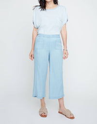 Renuar Sky Breeze Cropped Palazzo Pant in chambray - women's pants - view 4