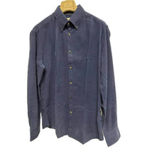 Brunello Cucinelli Men Fine Corduroy Button-Down Shirt in navy - men's shirt