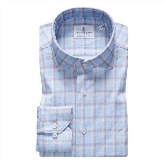 Emanuel Berg - Byron 4 Flex Light Blue Plaid