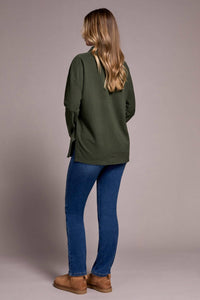 Tribal - Ottoman Knit Drop Shoulder Cowl Neck Tunic