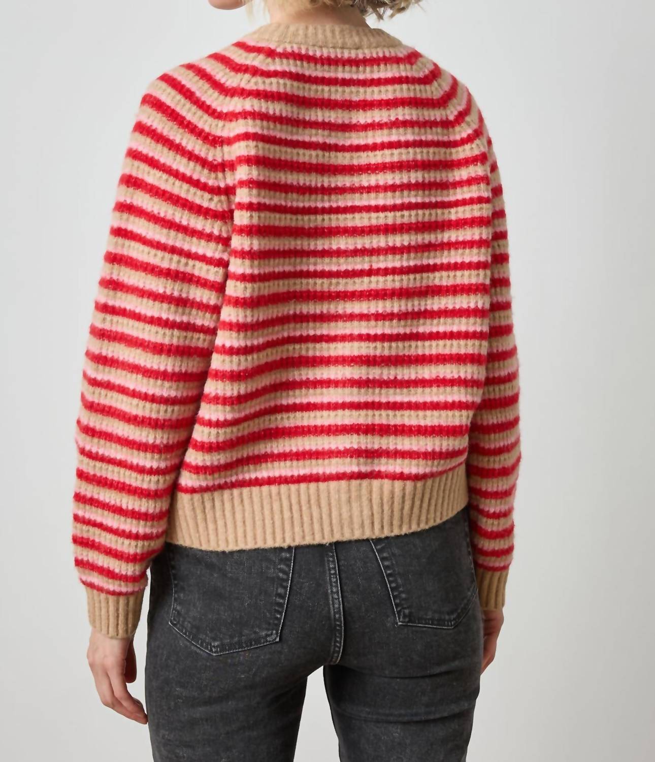 Lilla P - Button Front Striped Cardigan