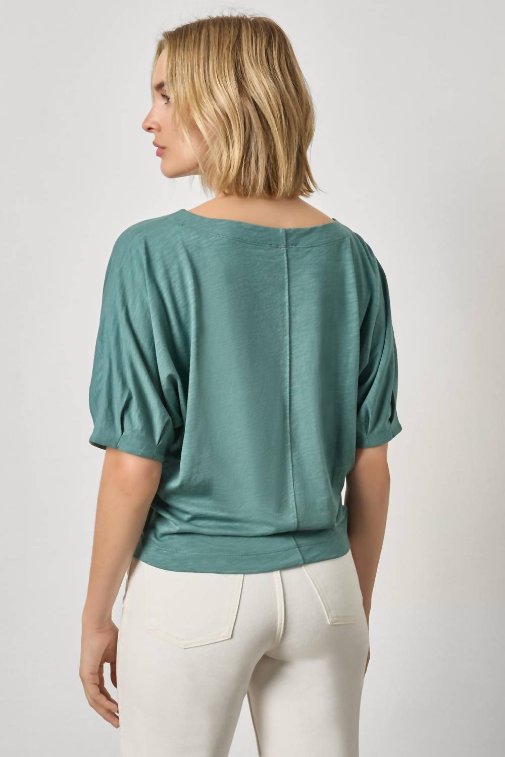 Lilla P Darted Sleeve Dolman Wedge Top in eucalyptus - women's blouse - alternate view