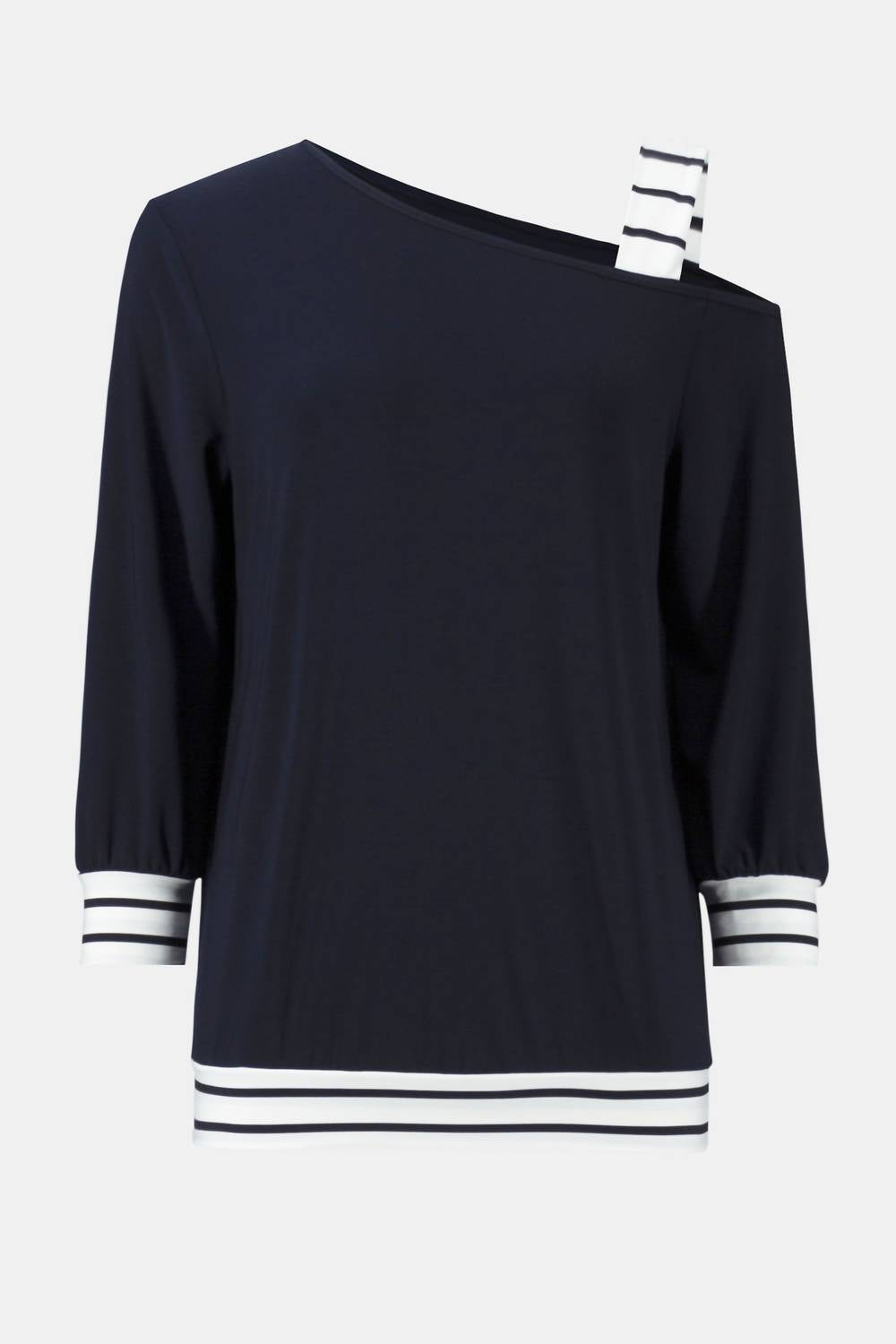 Joseph Ribkoff - Striped Detail Asymmetric Top