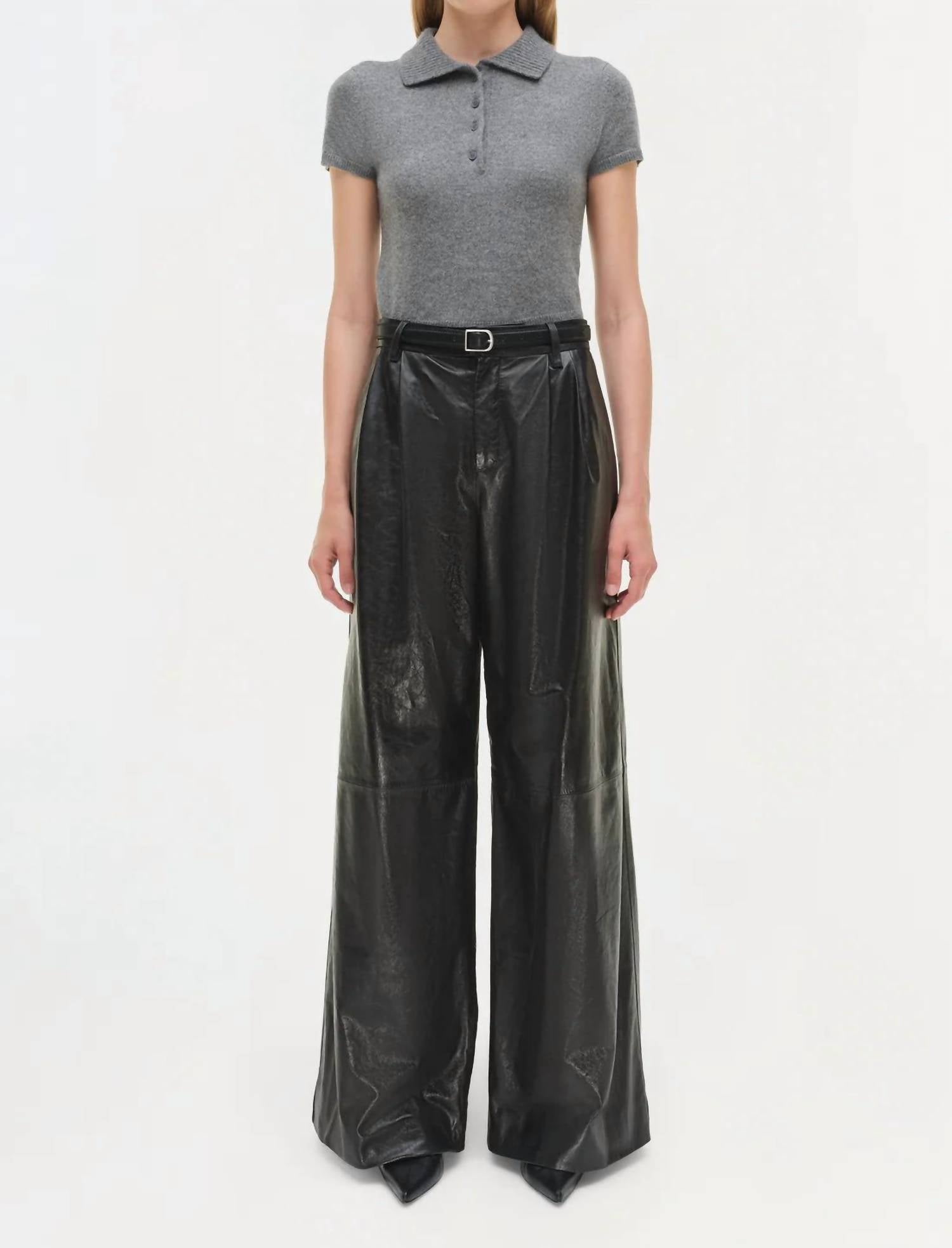 Simkhai - Kobie Wide Leg Leather Pant