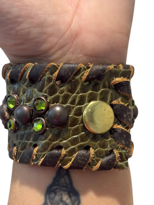 Kurtmen - Men's Croc With Stones Bracelet