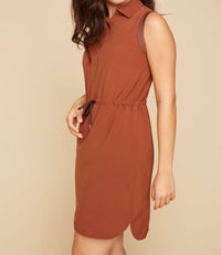 Renuar - Sleeveless Button Down Shirt Dress