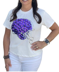 Queen Of Sparkles - Sequin Flower Helmet Tee