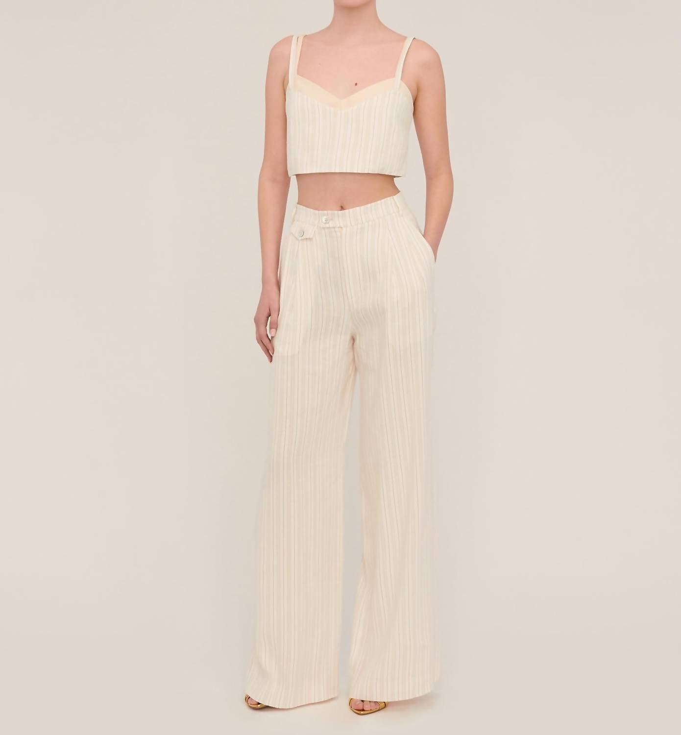 Marissa Webb - Women's Palmer High Waist Stripe Trouser Pants