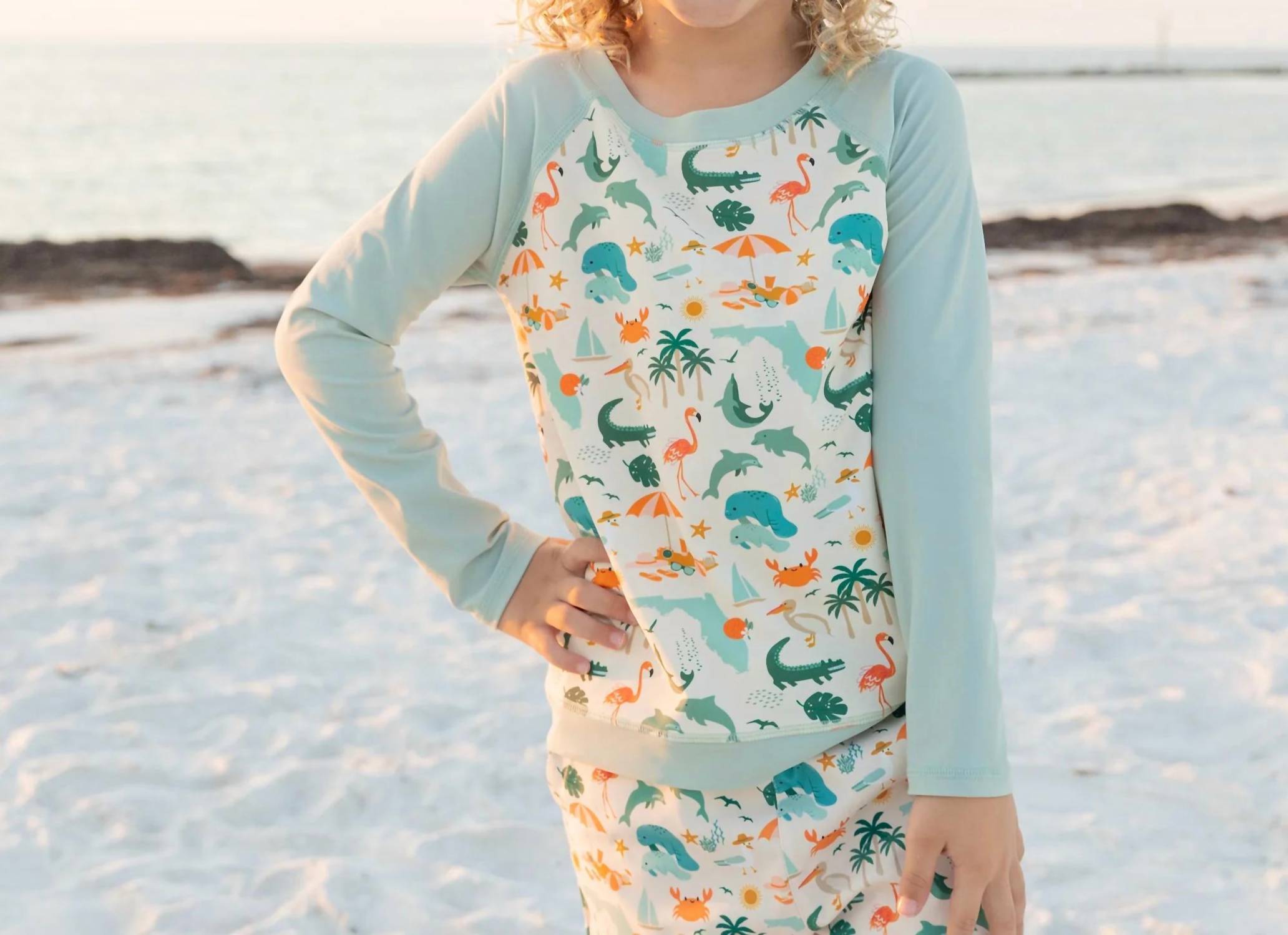 Emerson And Friends - Explore Florida Long Sleeve Baseball Rash Guard Shirt