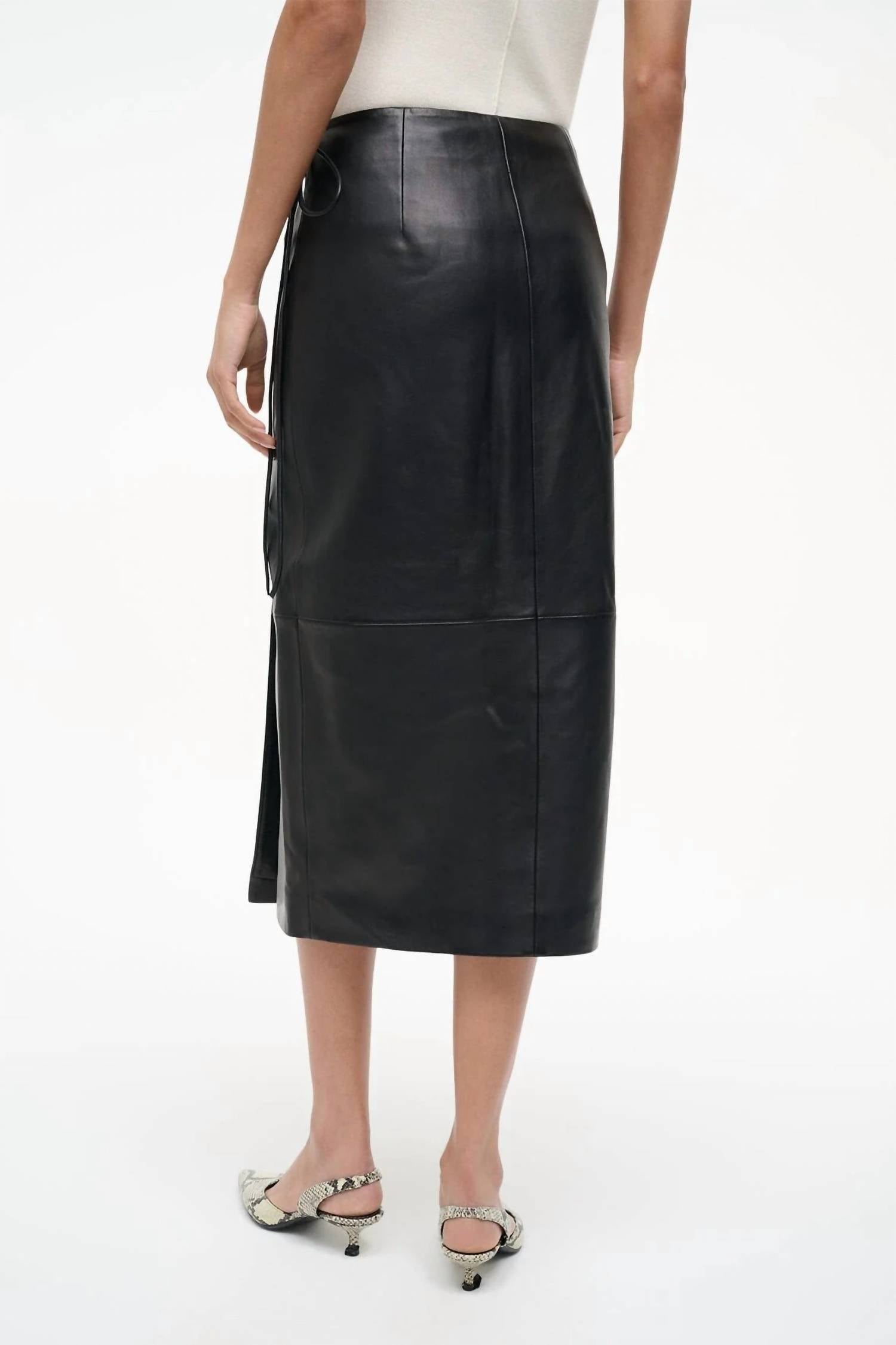 Staud - Roman Leather Wrap Skirt