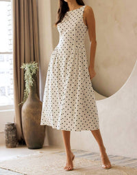 Storia - Polka Dot Fit & flare Midi Dress