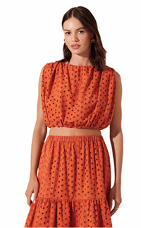 Astr - Nalley Cropped Eyelet Top