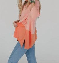 Three Bird Nest - Coffee Sunsets V-neck Top