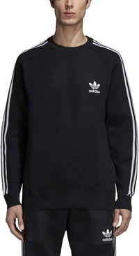 adidas Men's Knit Crewneck Long Sleeve Sweatshirt in black - men's shirt