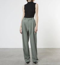 Enza Costa - SILK KNIT RIB SLEEVELESS MOCKNECK TOP
