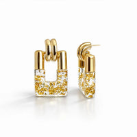Gold & Honey - Women's Rectangle Door Knocker Earrings