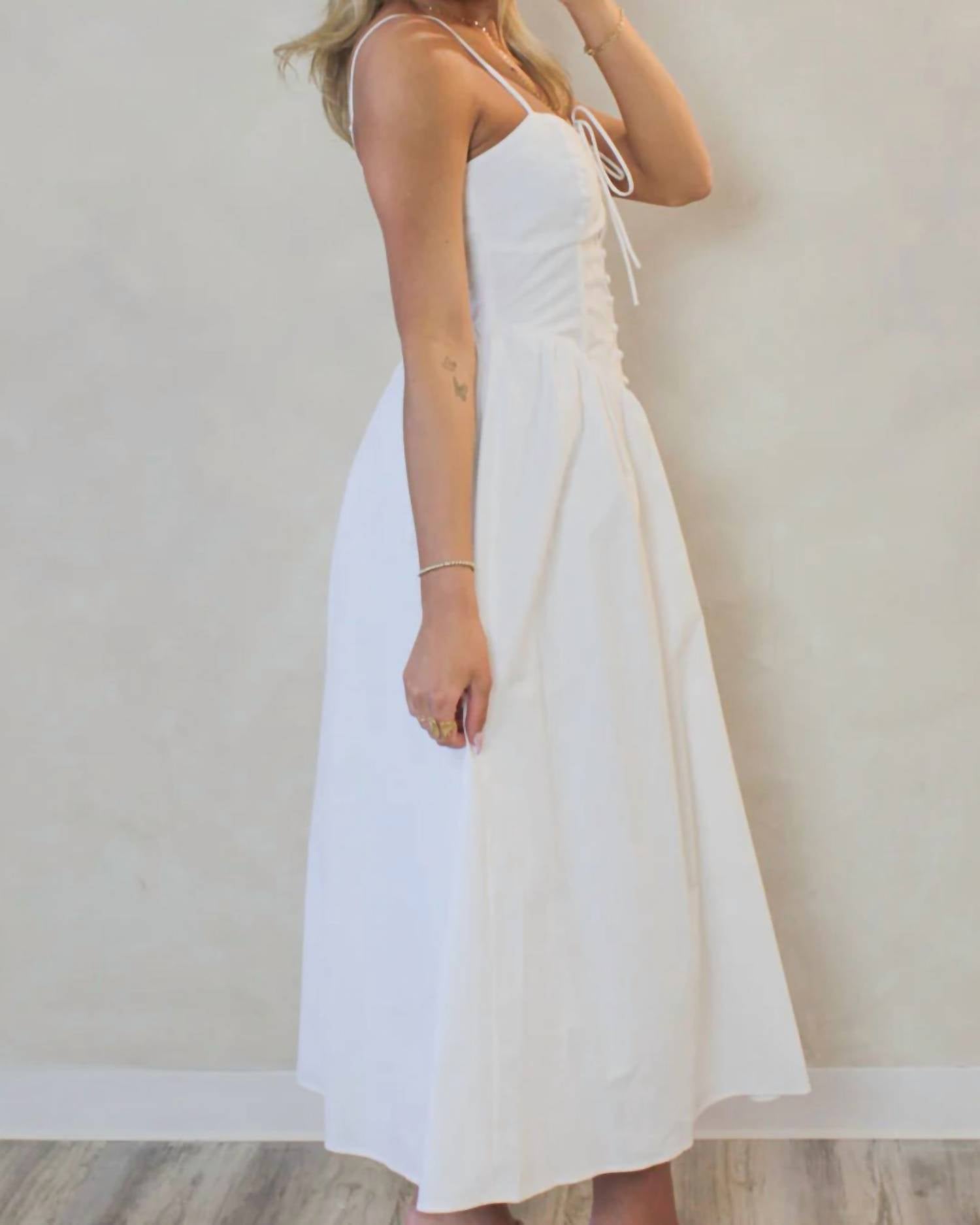 Blue Blush - VERONA POPLIN MIDI DRESS
