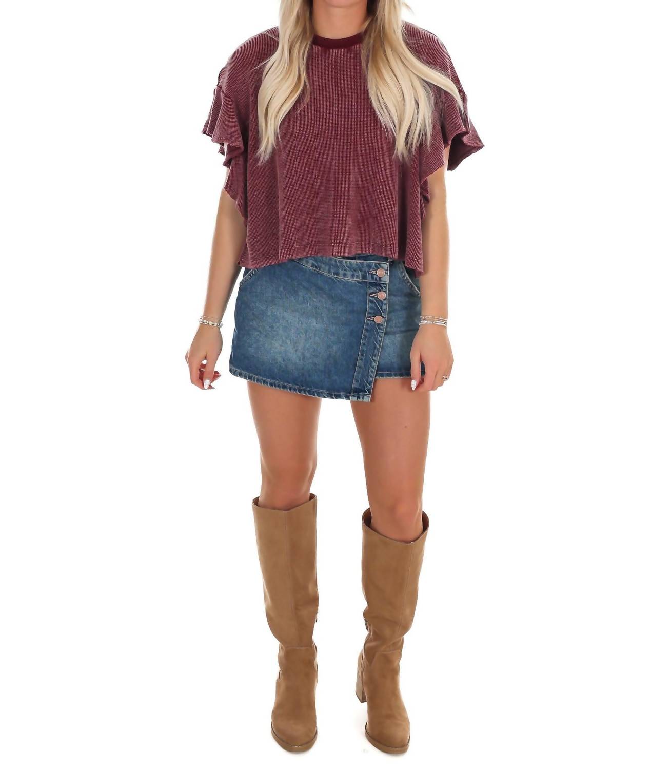 Ee:Some - Morning Brew Waffle Knit Top