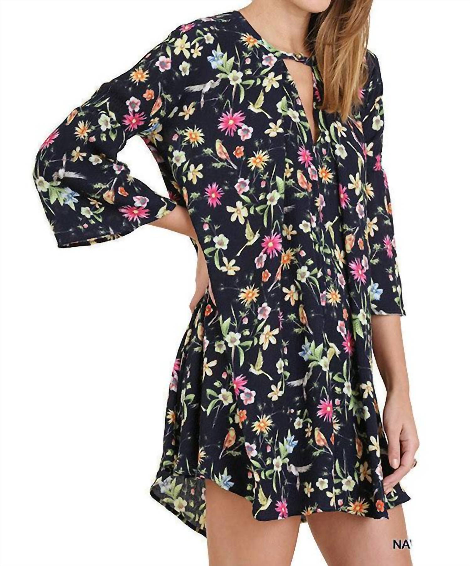 Umgee - Floral Keyhole Dress