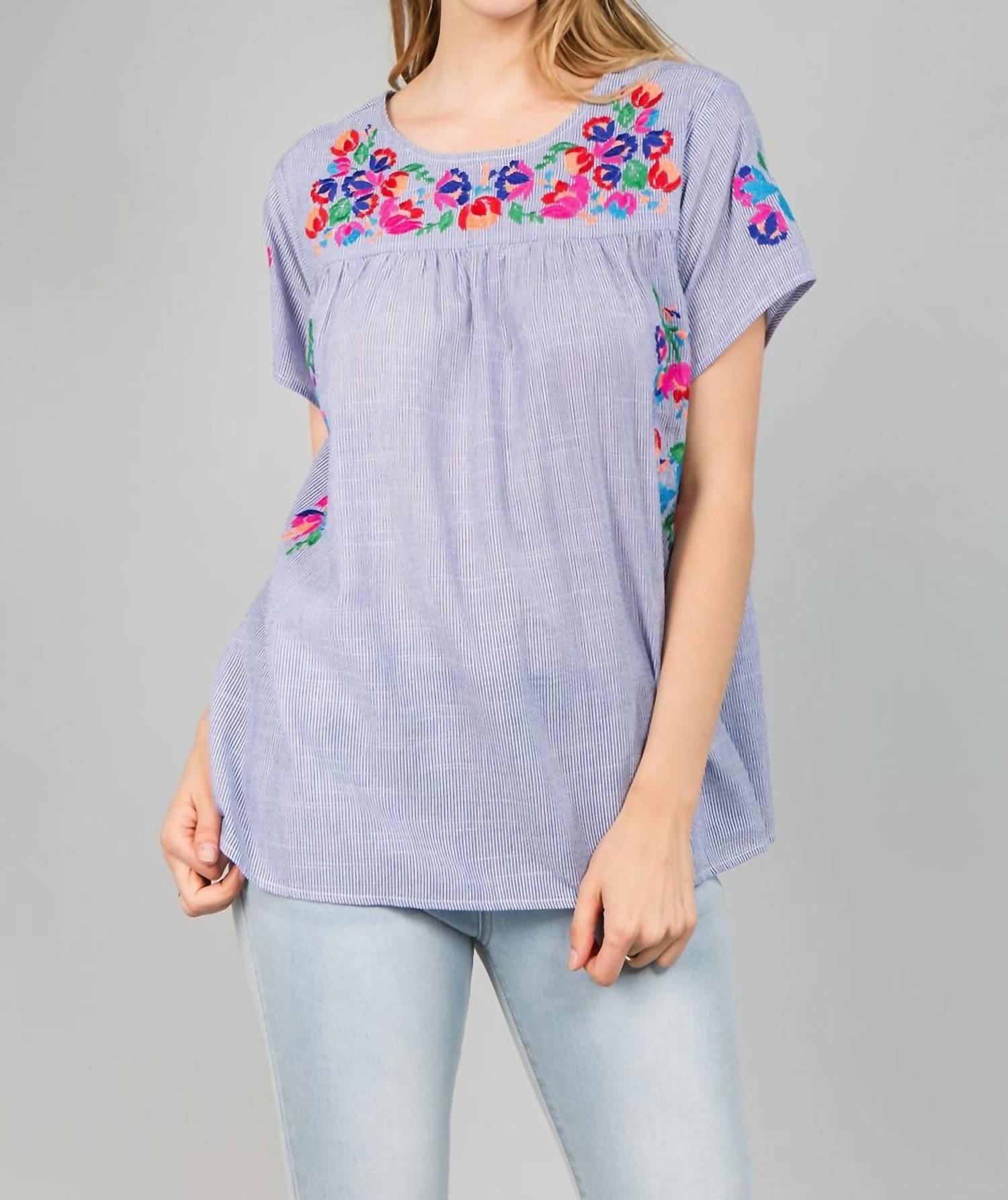 See And Be Seen - On The Border Embroidered Top