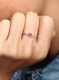 Pandora Women's Sparkling Heart Ring in red - women's jewelry - view 4