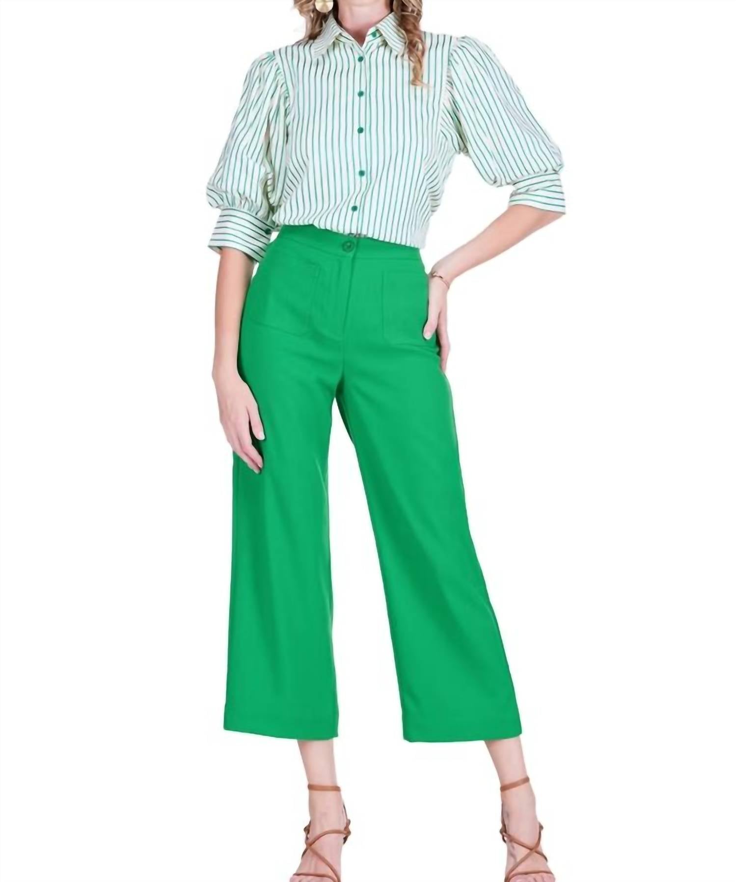 Joy Joy - Stripe Puff Sleeve Top