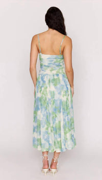 MINKPINK Carrie Maxi Dress in blue green - women's dress - detail view