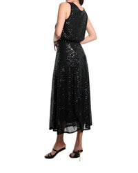 Tina Stephens Italy - Rae Sequin Long Flare Skirt