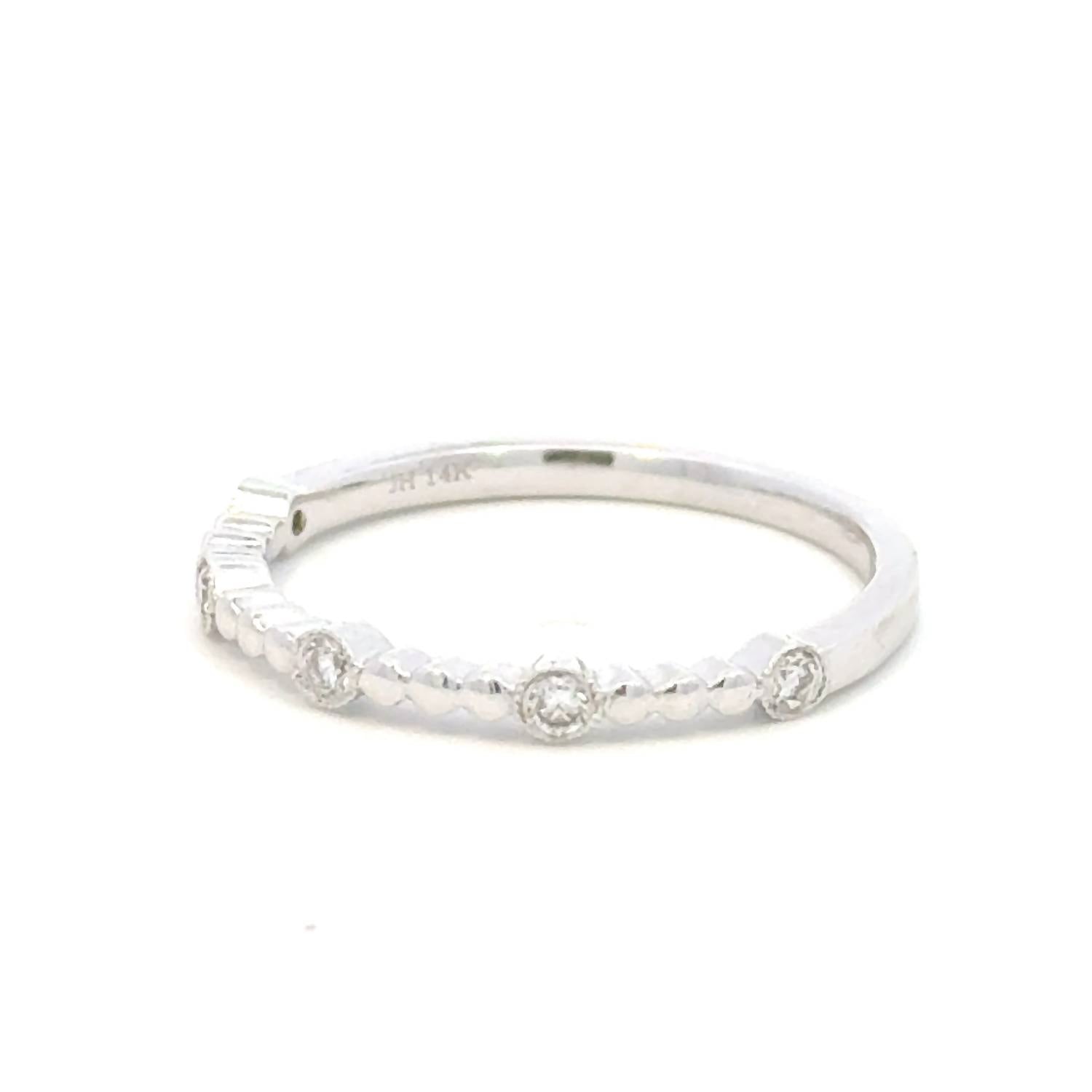 Aamiaa - 0.11 Carat Natural Diamond Art Deco Milgrain Band - directbrandpartner - jewelry - rings