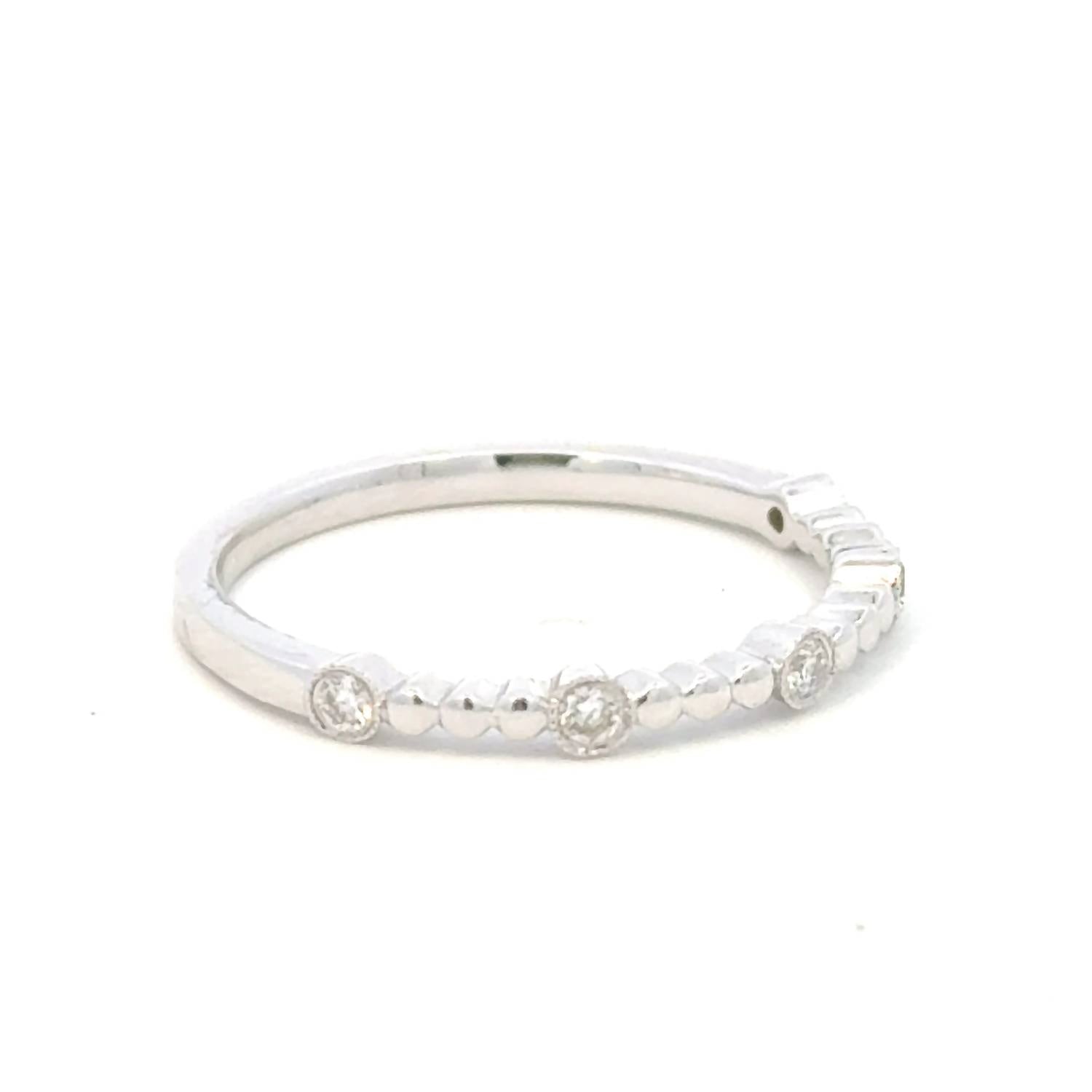 Aamiaa - 0.11 Carat Natural Diamond Art Deco Milgrain Band - directbrandpartner - jewelry - rings