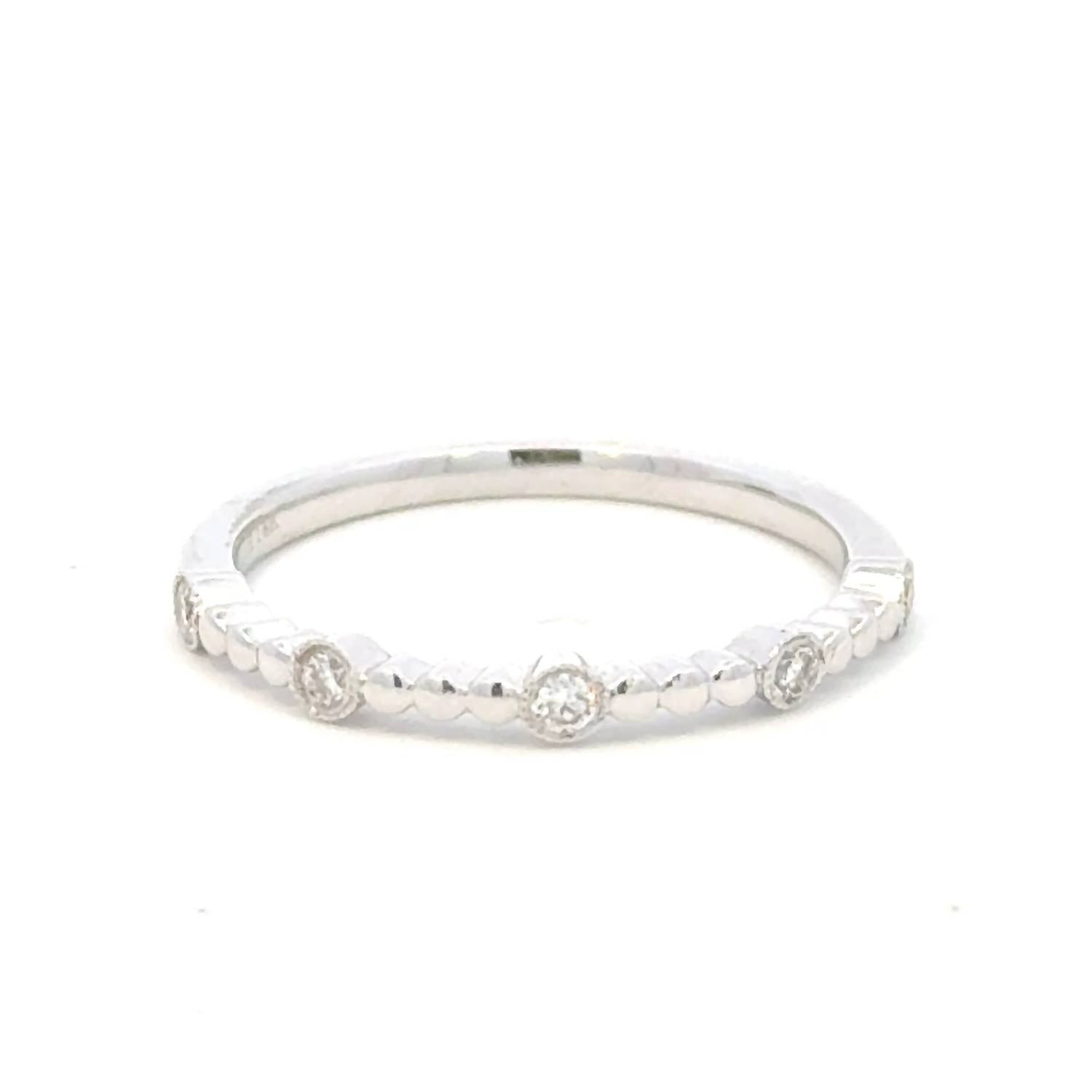 Aamiaa - 0.11 Carat Natural Diamond Art Deco Milgrain Band - directbrandpartner - jewelry - rings