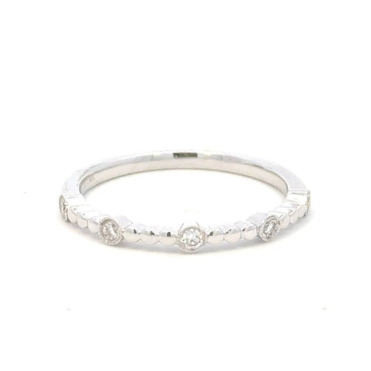 Aamiaa - 0.11 Carat Natural Diamond Art Deco Milgrain Band - directbrandpartner - jewelry - rings