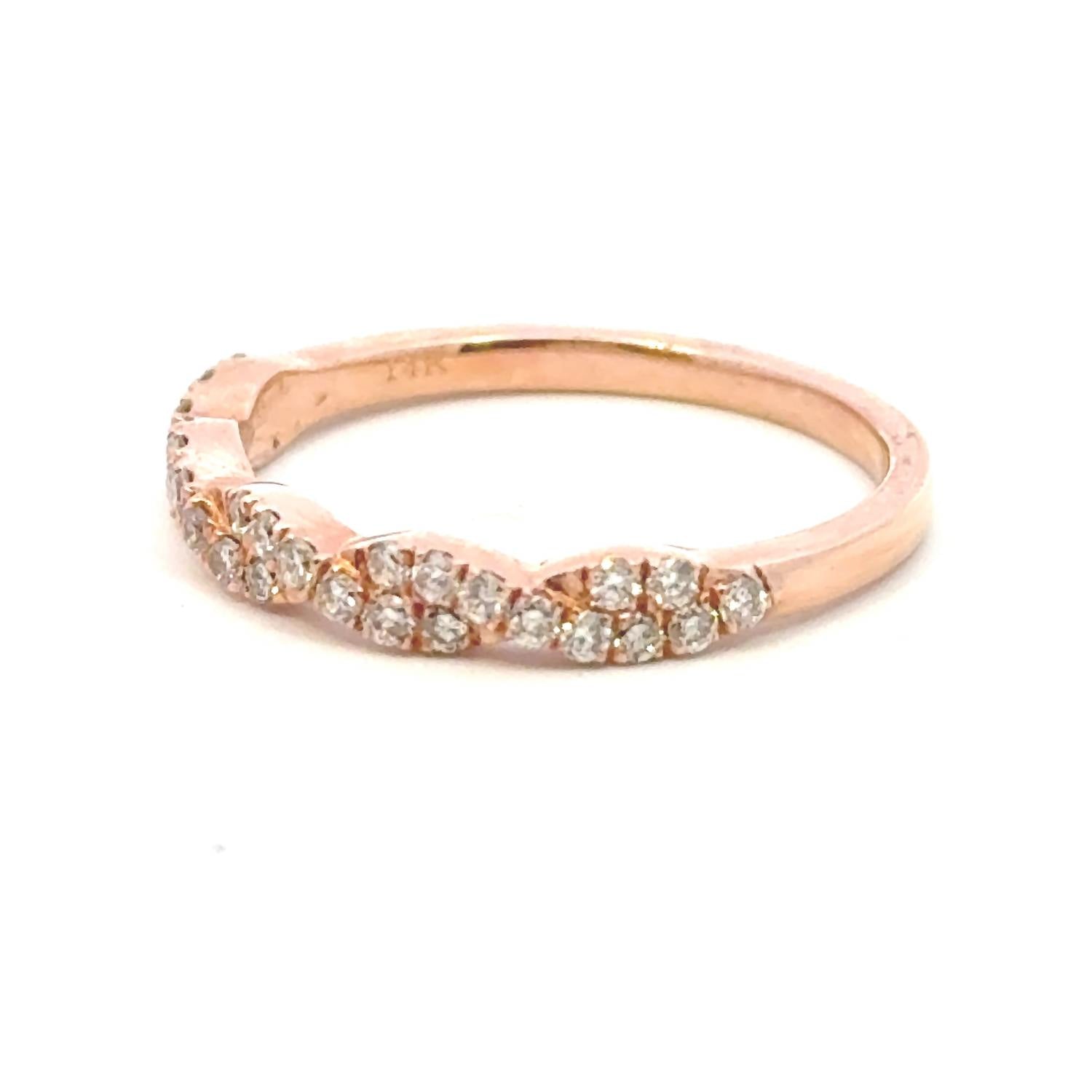 Aamiaa - 0.35 Carat Natural Diamond Twisted Prong Band - directbrandpartner - jewelry - pink