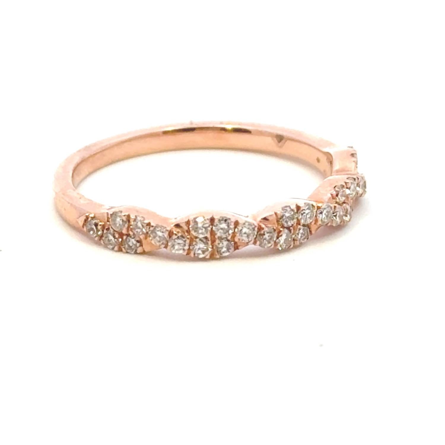 Aamiaa - 0.35 Carat Natural Diamond Twisted Prong Band - directbrandpartner - jewelry - pink