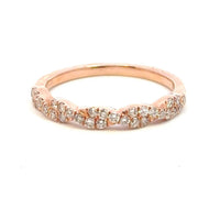 Aamiaa - 0.35 Carat Natural Diamond Twisted Prong Band - directbrandpartner - jewelry - pink