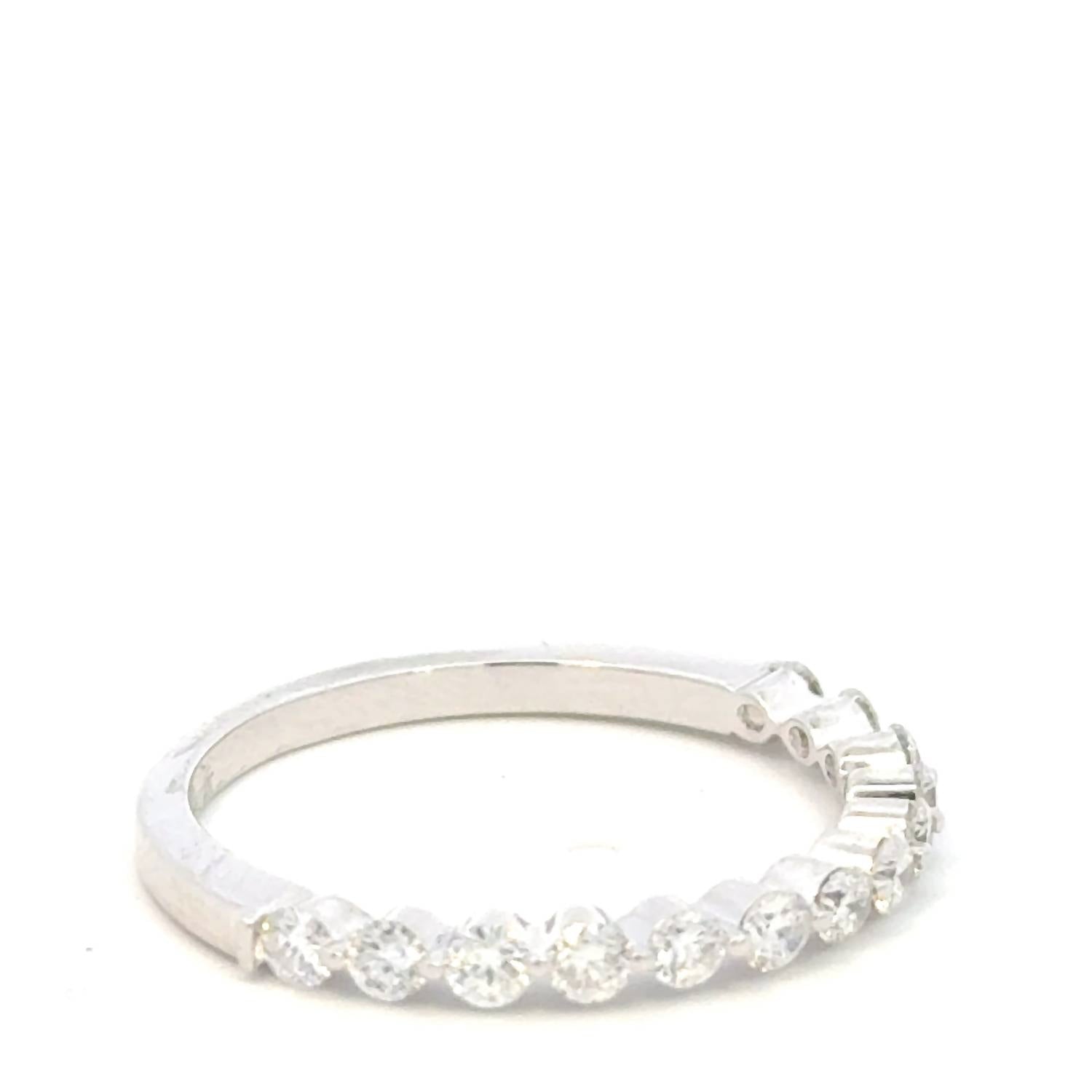 Aamiaa - 0.51 Carat Natural Diamond Bar & Prong Set Band Ring - diamond - directbrandpartner - jewelry