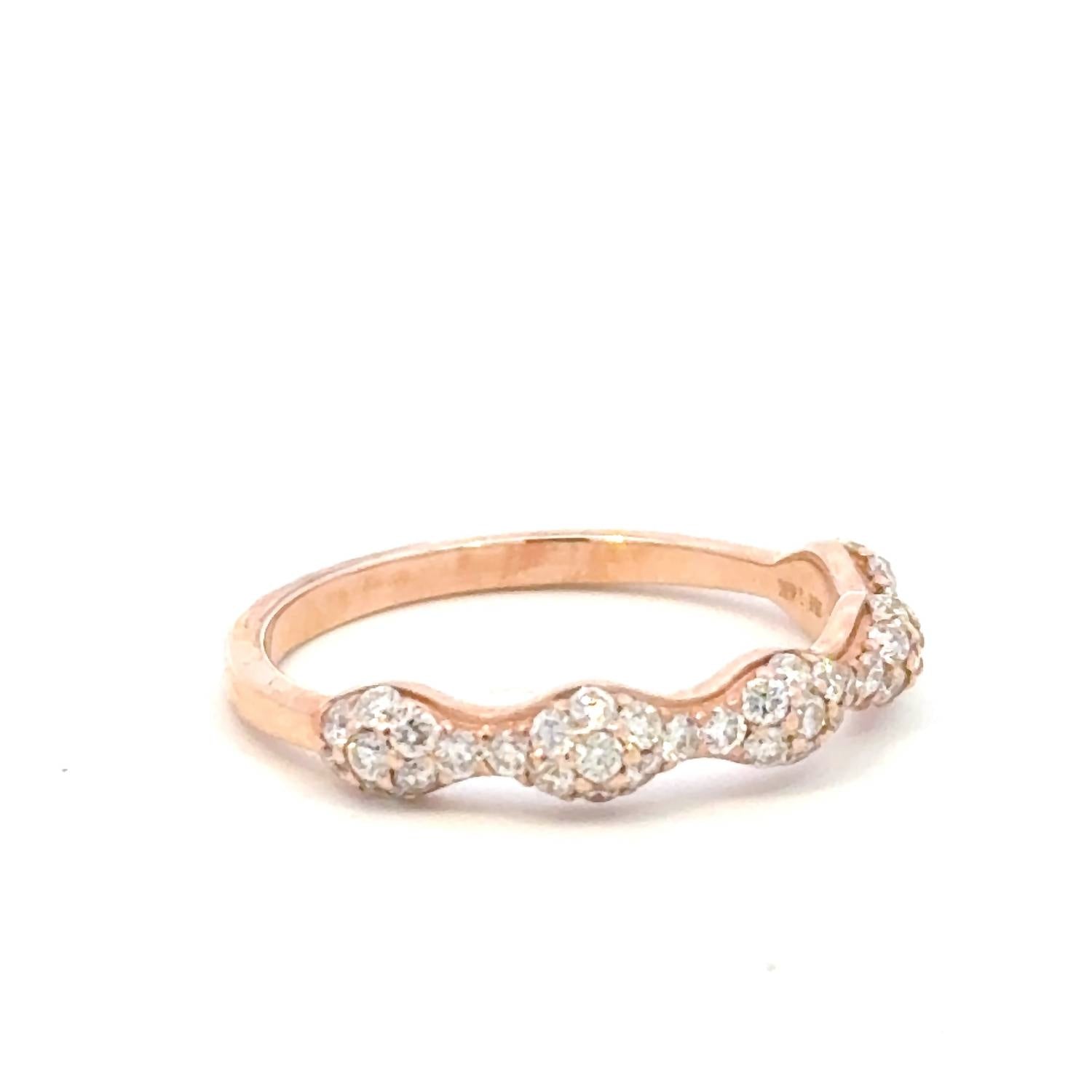 Aamiaa - 0.51 Carat Natural Diamond Scalloped Pavé Band - directbrandpartner - jewelry - pink