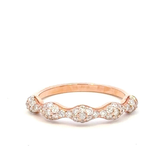 Aamiaa - 0.51 Carat Natural Diamond Scalloped Pavé Band - directbrandpartner - jewelry - pink
