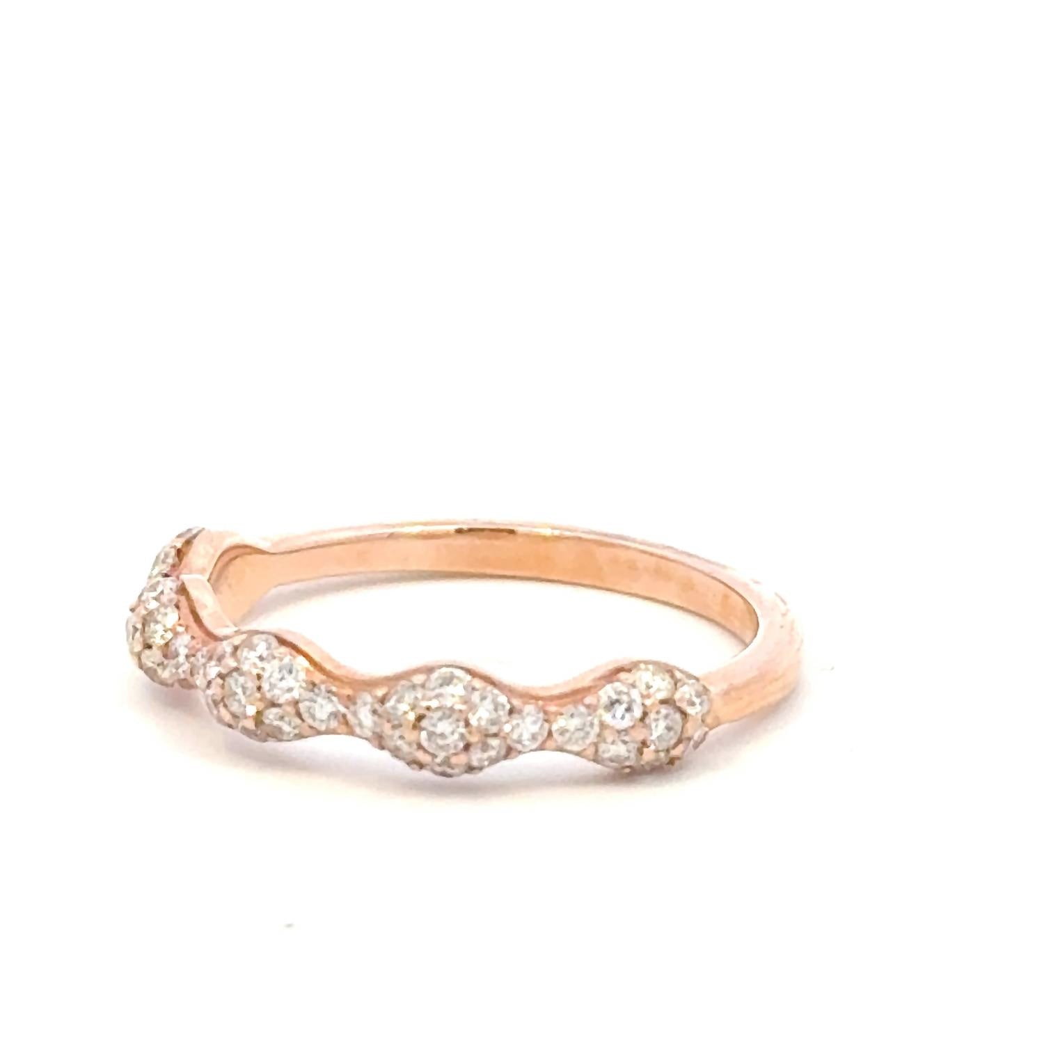 Aamiaa - 0.51 Carat Natural Diamond Scalloped Pavé Band - directbrandpartner - jewelry - pink