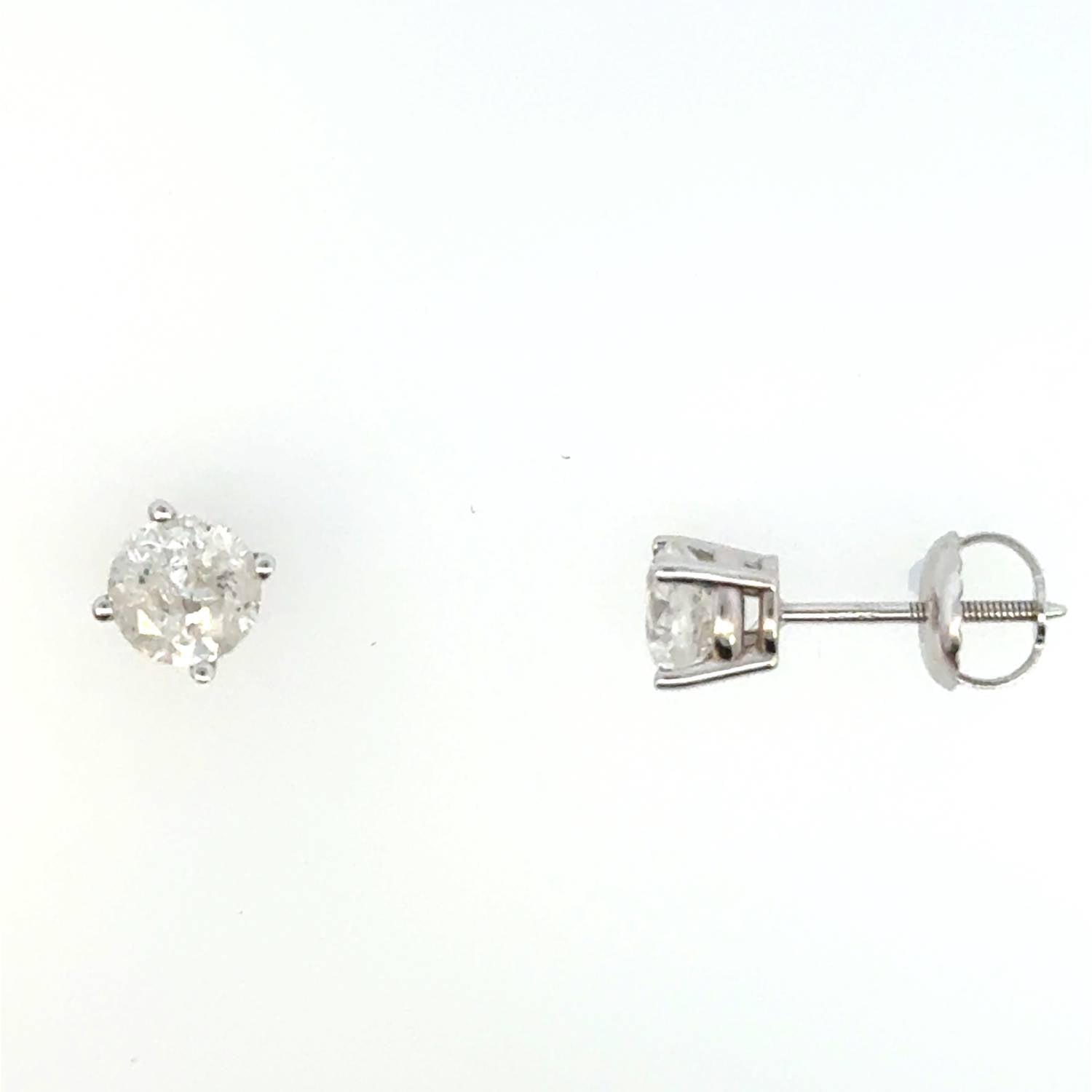 Aamiaa - 1.00 Carat Natural Diamond Round Brilliant Stud Earrings - directbrandpartner - earrings - jewelry