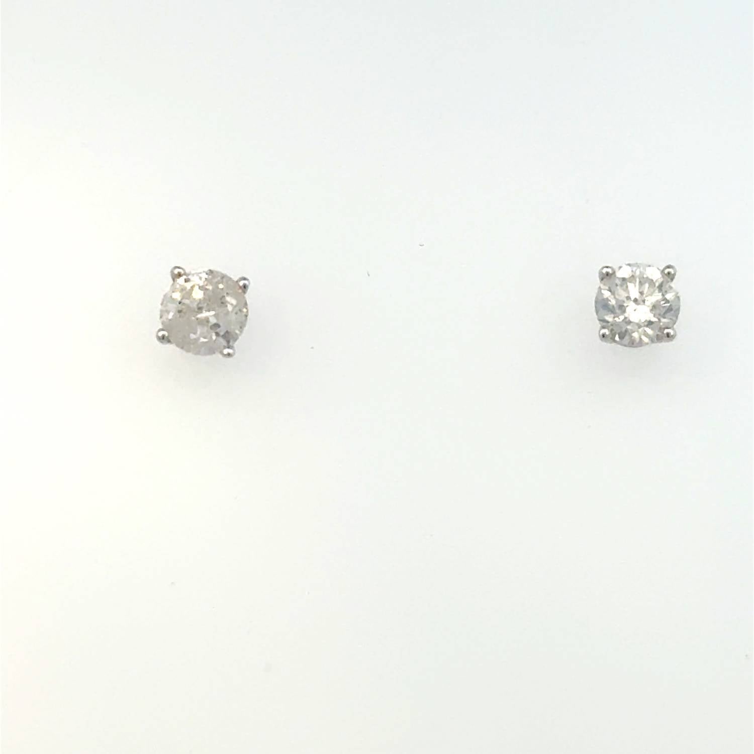 Aamiaa - 1.00 Carat Natural Diamond Round Brilliant Stud Earrings - directbrandpartner - earrings - jewelry
